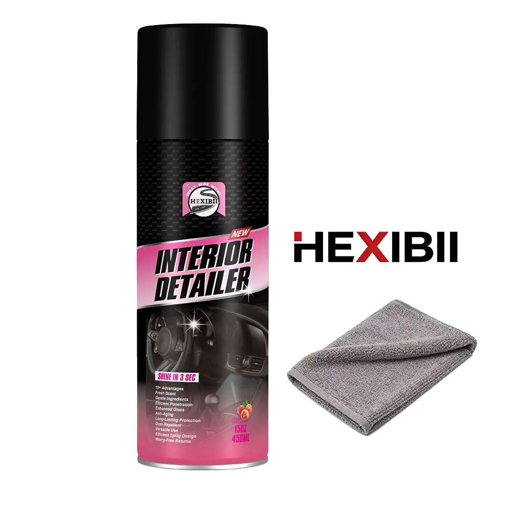 Hexibii Professional Grade 450ml Car Interior Surface Cleaner Spray - Leather-Safe, Residue-Free Multi-Surface Detailer with Protective Layer for Plastic Dashboards, Seats, Fabrics, Car Detailing, Interior Detailing Products
