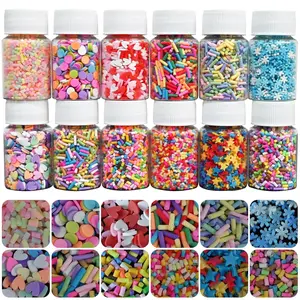 12 Jars Fake Sprinkles 180g, Polymer Clay Sprinkles for Slime, Faux Sprinkles for Resin, Nail Art Shaker, Multicolor Card Filler, Versatile Uses