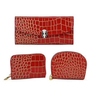 Marey Crocodile Faux Leather 3pcs Giftbox, Ladies Wallet and 2pcs Card Wallets