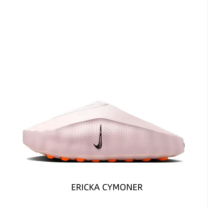 Contrast Mule Slippers for Sports Collectibles Accessories - Blush Pink Main Body, Bright Orange Bump Anti-Slip Outsole, Perforated Upper for Daily Relaxing Styling