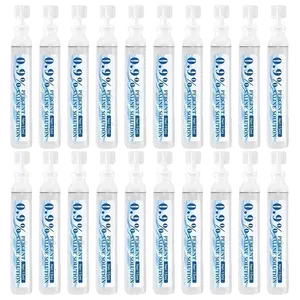 20-Pack  Sterile Saline Solution, Sodium Chloride for Nasal and Eye Use, Wound Care, Acne Facial Cleansing, Nasal Cleansing for Children and Adults, Sterile Sterilization Care, Wound Cleansing - (0.17 oz Each)