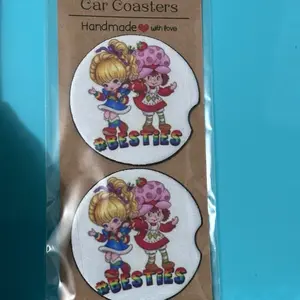 Car coaster rainbow brite and strawberry shortcakes | car coaster| gifts for her