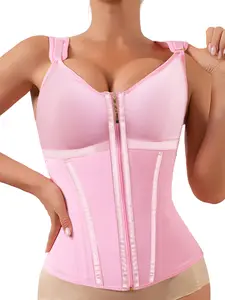 LUXSEREN Waist Trainer adjustable Corset for Women Tummy Control Sport Workout Colombian Shaper with Zipper Wireless Bras Push Up FallFreshness FallFreshness Fit Shapewear
