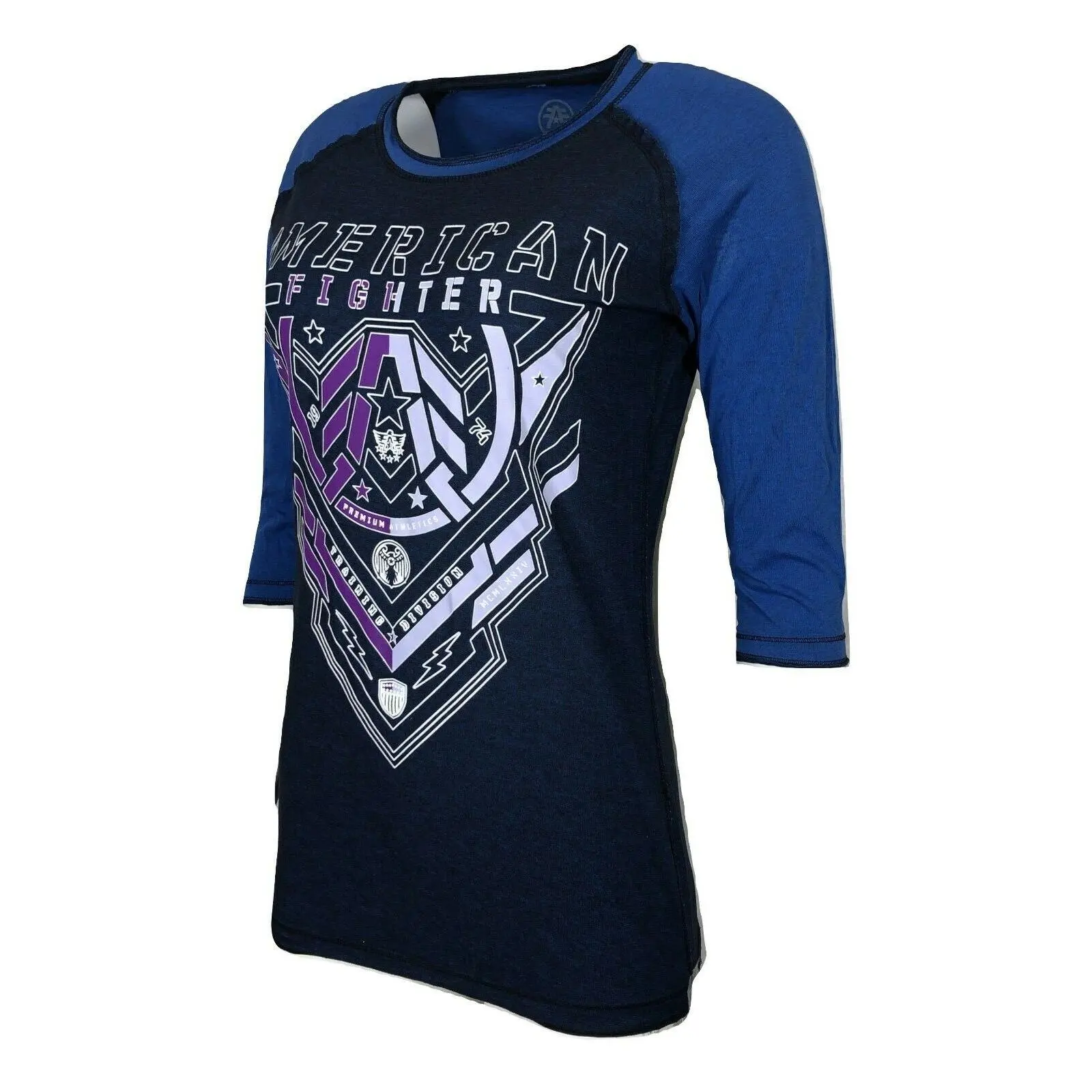 American Fighter Women's Kendelton Athletic Black Biker T-Shirt - Printed 50% Cotton-50% Polyester Fabric Top, Streetwear, Tshirt
