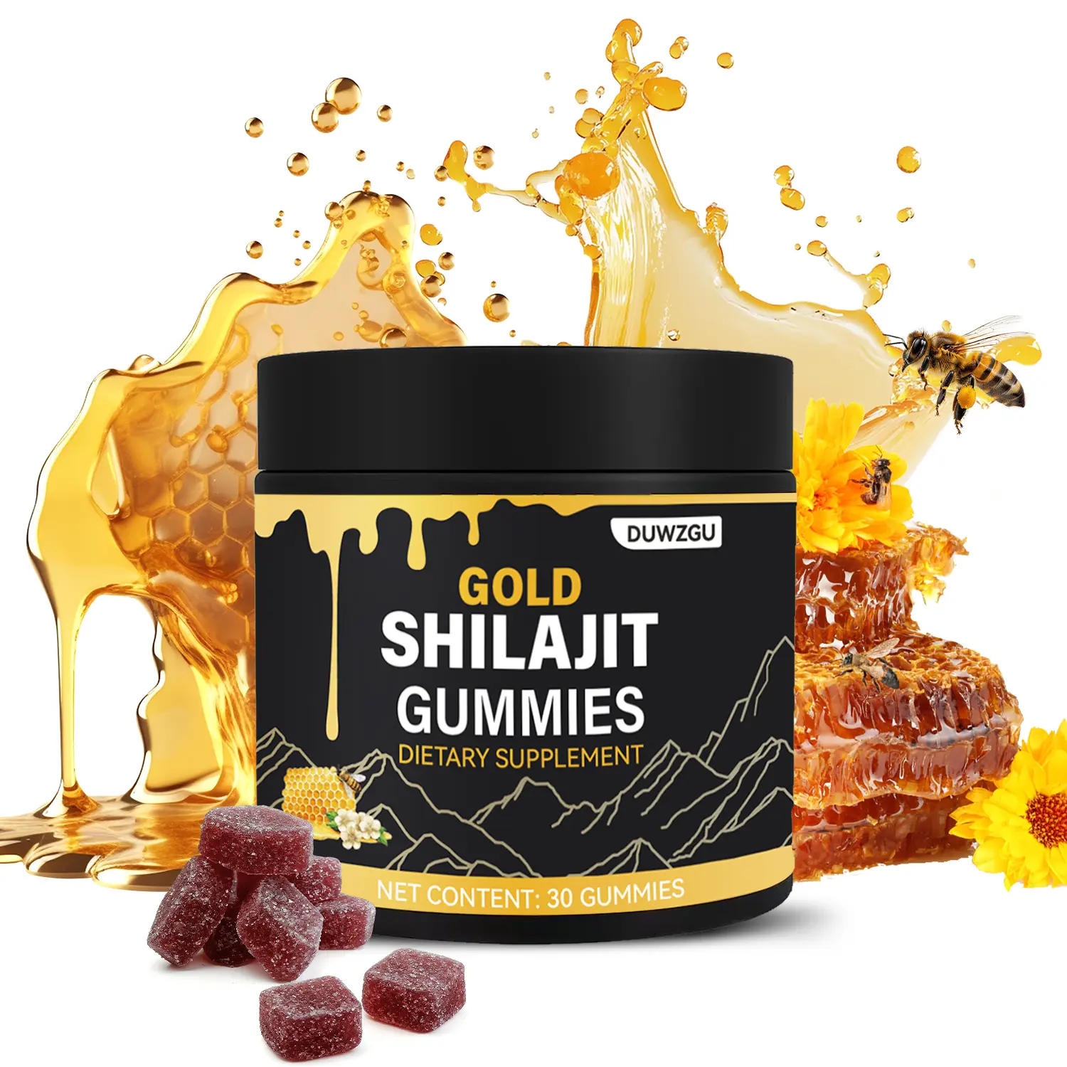Shilajit Gummies - Organic ManukaHoney - Boosts Energy and Stamina - Sports and Fitness - 30 Gummies