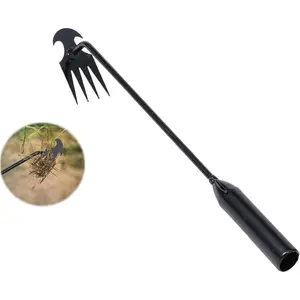Puller Tool,Weeding Artifact Uprooting Weeding Tool,4 Teeths Dual Purpose Manual Weeders Tool, Multifunctional Hand Weeder Tools for Garden(12inch) remover weed