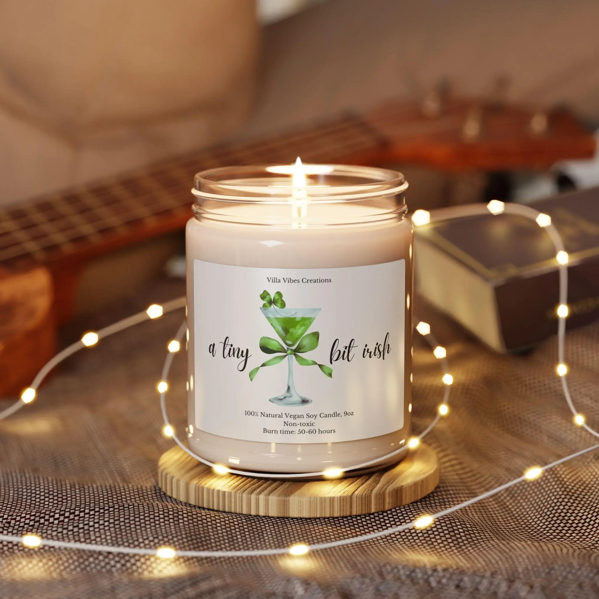 St. Patrick's Martini Aesthetic Coquette Bow Irish Candle, Trendy Martini Cocktail, Cute Green Shamrock Martini, Retro Irish Vibes, St Patty