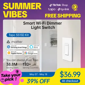 [Summervibes] TP-Link & Tapo S515D KIT Smart 3 Way Dimmer Switch KIT, Matter Compatible, Energy Monitoring, Neutral Wire Required, Works with Alexa, Siri, Google Home, SmartThings, UL Certified, 2.4GHZ Wi-Fi