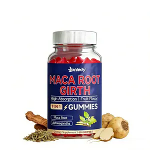 9-in-1 Maca  Gummies with Ashwagandha,Tribulus,VitaminD3B6 for Energy Daily Vitaily Help, Sugar-Free Gluten-Free,Daily Supplement Healthcare,Raspberry Flavor,60 Gummies
