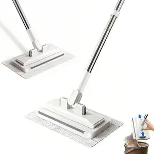 Self-clamping face towel mop - a must-have for lazy home cleaners, a flat mop that can be used both wet and dry without washing, with an extended handle. Cleaning Disposable Tool tiktokshopspringglowup