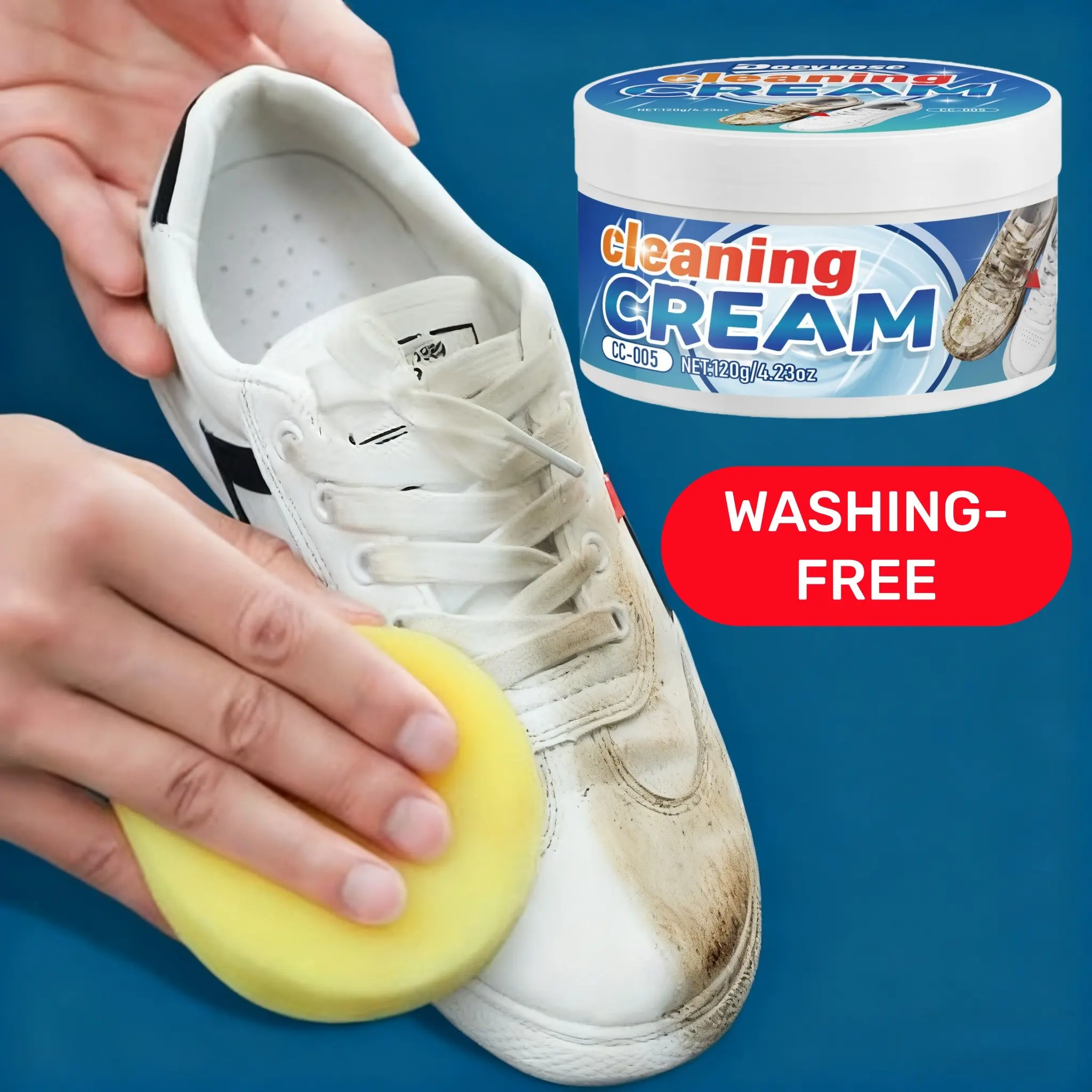 Shoe Cleaner Paste, Footwear Cleaner, Stain Removal & Whitening, No-Wash Shoe Polisher, Easy to Carry, Perfect for Daily Use