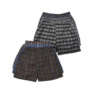 6 Pack Men's Cotton Blend Boxer Shorts Random Mixed Color Woven Relaxed Fit Boxers Breathable Underwear Button Fly Pouch Elastic Waist Menswear