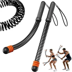 Ropeless Battle Ropes with 3 Adjustable Resistance Rings, Weighted Cordless Battle Rope for  Gym, Portable Workout Equipment for HIIT, Cardio,   &   for Men Women (Black)