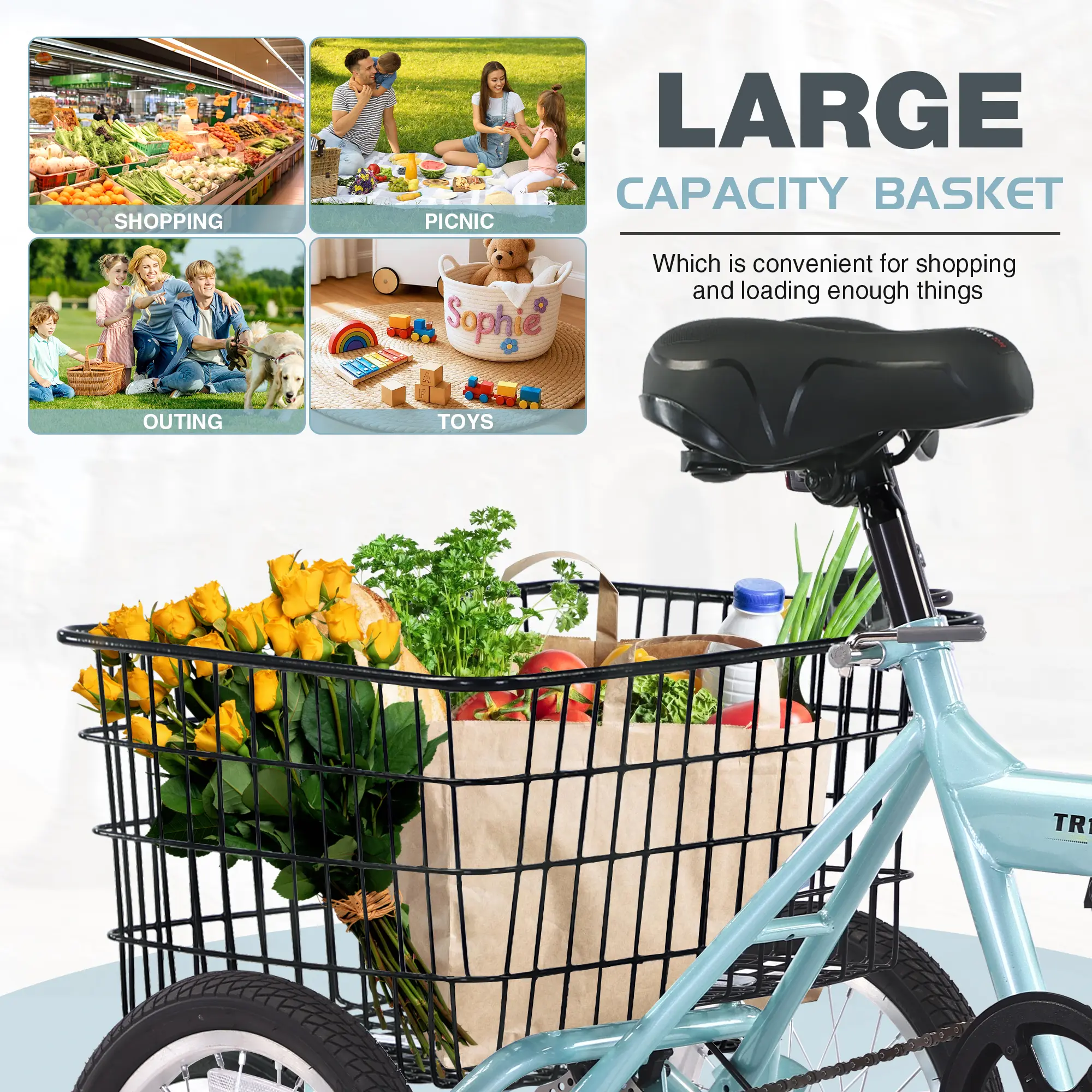 Folding Tricycle for Adults, 14 Inch 3 Wheel Bikes for Adults with Basket, 95% Pre-Assembled Collapsible Steel Frame 200 LBS Capacity - TikTok Shop Folding Tricycle for Adults, 14 Inch 3 Wheel Bikes for Adults with Basket, 95% Pre-Assembled Collapsible Steel Frame 200 LBS Capacity - TikTok Shop