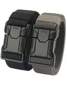 New Men's Belt Automatic Buckle Waistband, Business Casual Youth Fashion Versatile Simple Trendy Pants Belt, Canvas Material, All Seasons