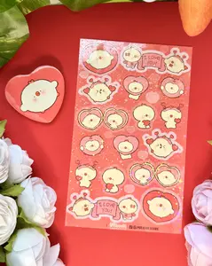 Pipa Love! Valentine's day vinyl sticker sheet and heart button!