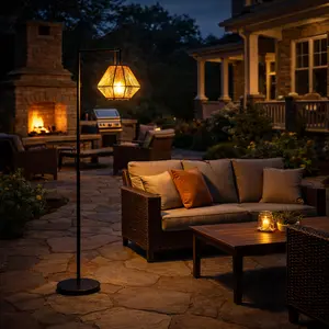 Boho Rattan Floor Lamp with Detachable Cordless Lantern, 2-in-1 Rechargeable RGB Smart LED, 3 Color Dimmable Stand Light