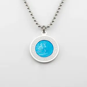 Large St. Christopher Surf Necklace