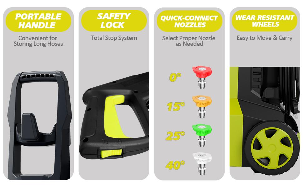 Power Washers Electric Powered 5000PSI 3.2GPM High Pressure Washer Car Cleaning Machine for Home Driveway Patio Deck