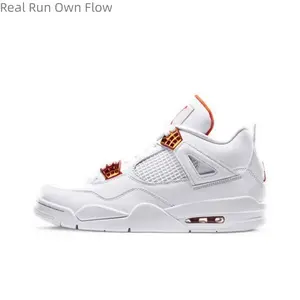 Retro Metallic Orange New Lace Up Men's Breathable Outdoor Sneakers Casual Running Shoes