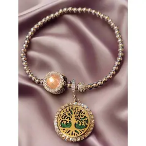 Zen Charm Designer Stainless Steel Beaded Stretch Aromatherapy Diffuser Bracelet For Personal Healing Essential Oils Parfum Perfume or Cologne