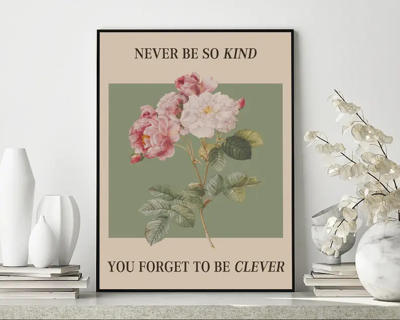 Never Be So Kind You Forget To Be Clever Music Wall Art Aesthetic Prints Taylor Art Bedroom Decor Marjorie Print