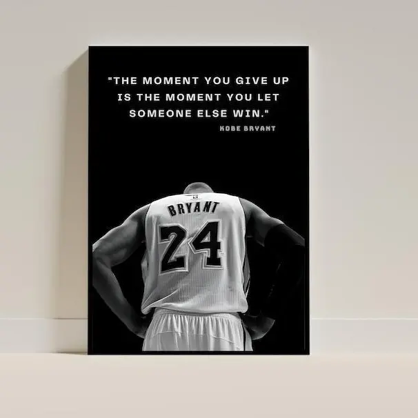 MOTIVATIONAL Quotes WALL ART Decor Inspirational Poster Kobe Bryant Basketball Player Poster