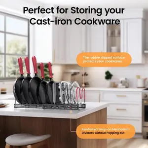 2 Pack Expandable Pot Lid Rack Organizer, Pans Organizer Rack, Pots and Pans Organizer Rack Cookware Set Organizer