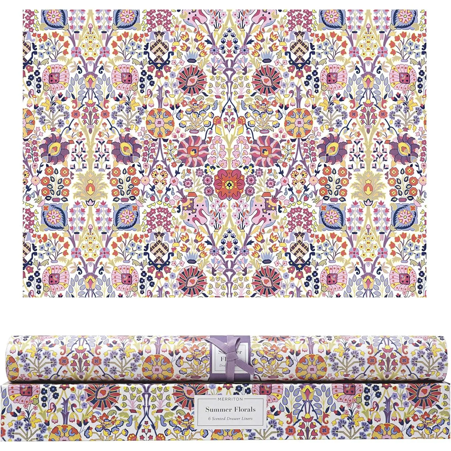 Scented Drawer Liners for Dresser – 6 Large Non Adhesive Dresser Drawer Liner Sheets, 22 x 16 in, Drawer Liners for Kitchen Cabinets & Closet Shelves, Cabinet Liner & Shelf Paper (Summer Florals)