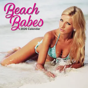 2026 Square Wall Calendar - Beach Babes 12 x 12 Inch Monthly View, 16-Month, Unveiled me, Includes 180 Reminder Stickers