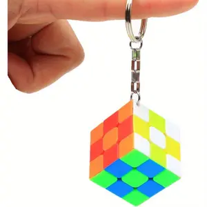 Mini 3x3 Keychain Cube Keyring, Stickerless Bright Speed Cube, Portable Puzzle Toy for Kids & Adults, Perfect Gift Idea, Keychain For Bags