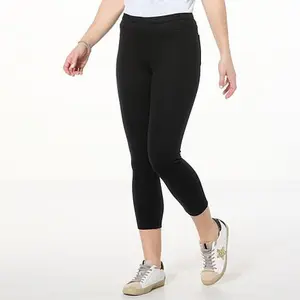 Hue Stretch Denim Capri Legging - Solid