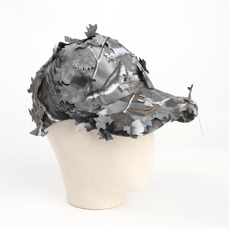 Leaf-Patterned Bionic Camouflage Baseball Cap — American-Style Outdoor Training & Jungle Concealment Hat with Curved Brim and Soft Crown