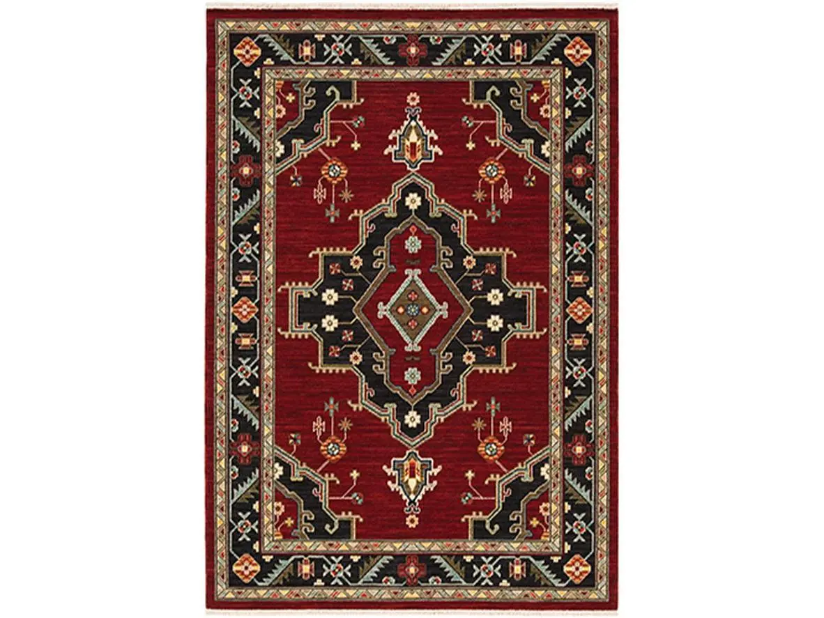 Oriental Weavers L092R6060190ST Traditional Casual Indoor Machine Woven Runner Rug, 2'0" x 6'0", Red, Bohemian Flare