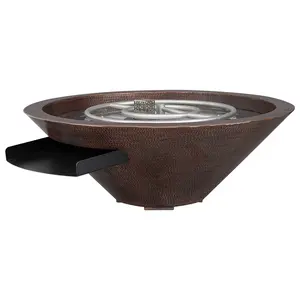 32" Copper Phoenix Fire and Water Bowl