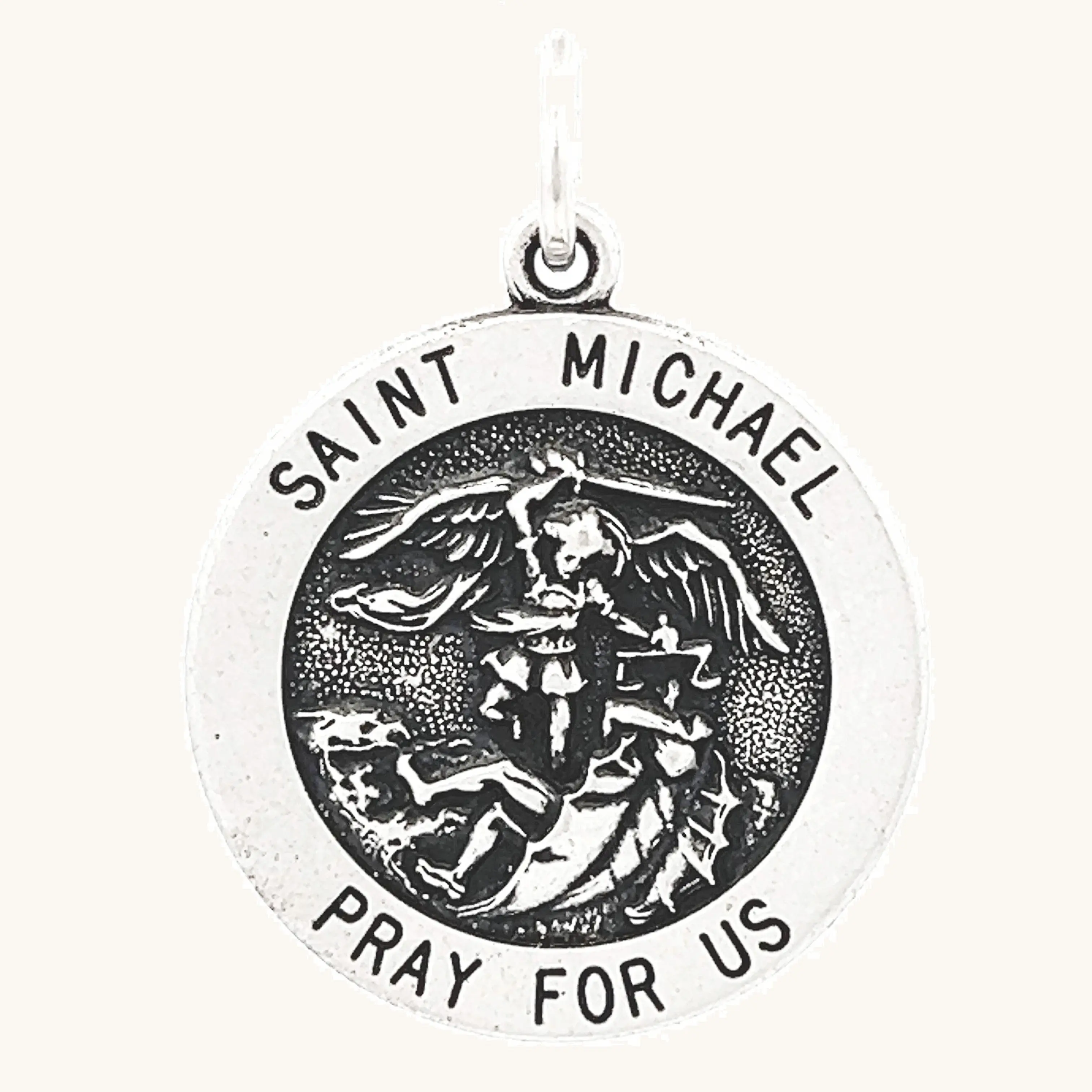 STERLING SILVER SAINT MICHAEL MEDAL | ROUND
