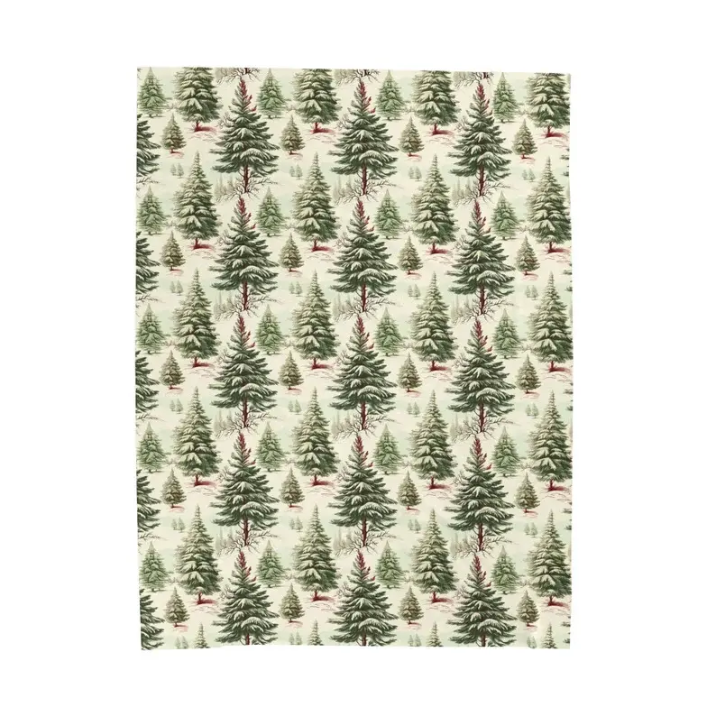 Christmas Tree Blanket Rustic Christmas Tree Throw Winter Home Decor Vintage Christmas Holiday Farmhouse Tree Decoration