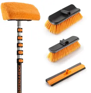 Exterior House Cleaning Brush Set with Extension Pole -The Ultimate Extension Scrub Brush Set