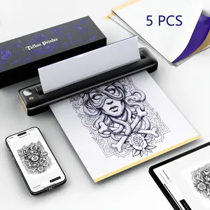 Rongta F81S Portable Thermal Tattoo Printer, No Ink Tattoo Stencil Printer, For IOS/Android/PC, With 5/40/105 Sheets Tattoo Paper, Lightweight Compact Design, Black/Purple Tattoo Printer