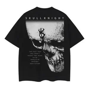 Berserk "Skeleton Knight" Vintage Oversized Tee Anime T-shirt 100% Cotton Original Design DTG Printing baggy  compression  clothes Top Casual