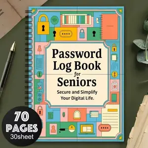 Simple Password Book, Minimalist Advanced Address Password Manager, Quick Access Website Password Storage, Home Office Internet Login Organizer, Planner Notebook