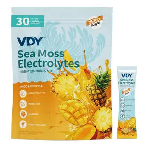 Sea Moss Electrolyte Powder Packets - 30 Sticks Sugar-Free, 0-Calorie, Gluten-Free Hydration Drink Mix - Mango Pineapple Flavor