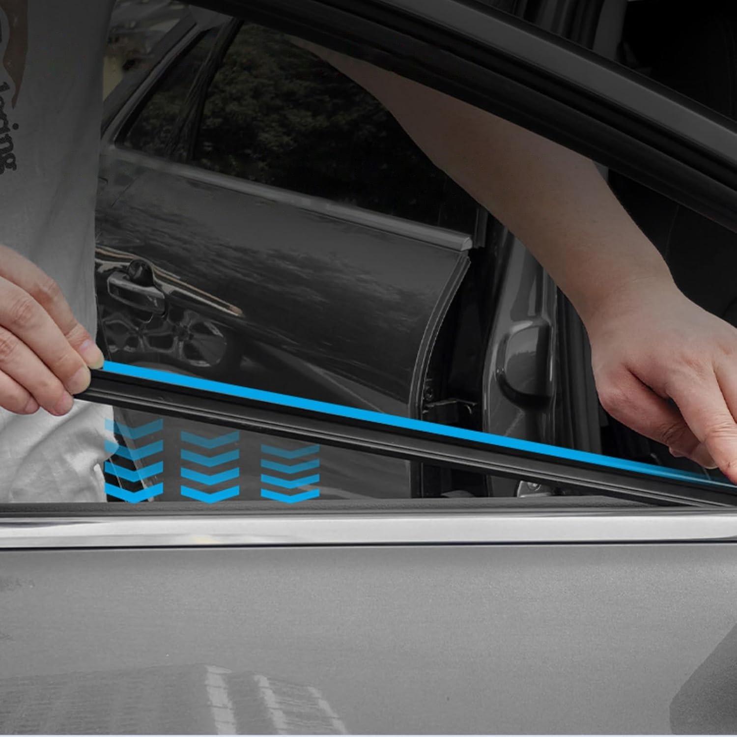 2PC 40cm Car Side Window Wiper Strips Durable Elastic Rubber Squeegees Universal Fit for Most Vehicles Rain Dust Scraper Fog Frost Remover Crystal Clear Vision Multi Functional Protection Easy Installation No Tools Required