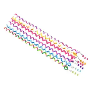 6pcs/lot Rainbow Color Cute Girl Curler Hair Braid Hair Styling Tools Hair Roller Braid Maintenance The Princess Hair Accessory heatless curls rods curling iron