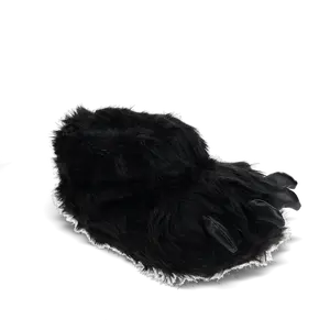 Black Claw Plush Animal Slippers for Women & Men - Cozy Softness, Playful Design, Slip-On Style, Non-Slip Sole, Perfect Gift for Wild Souls