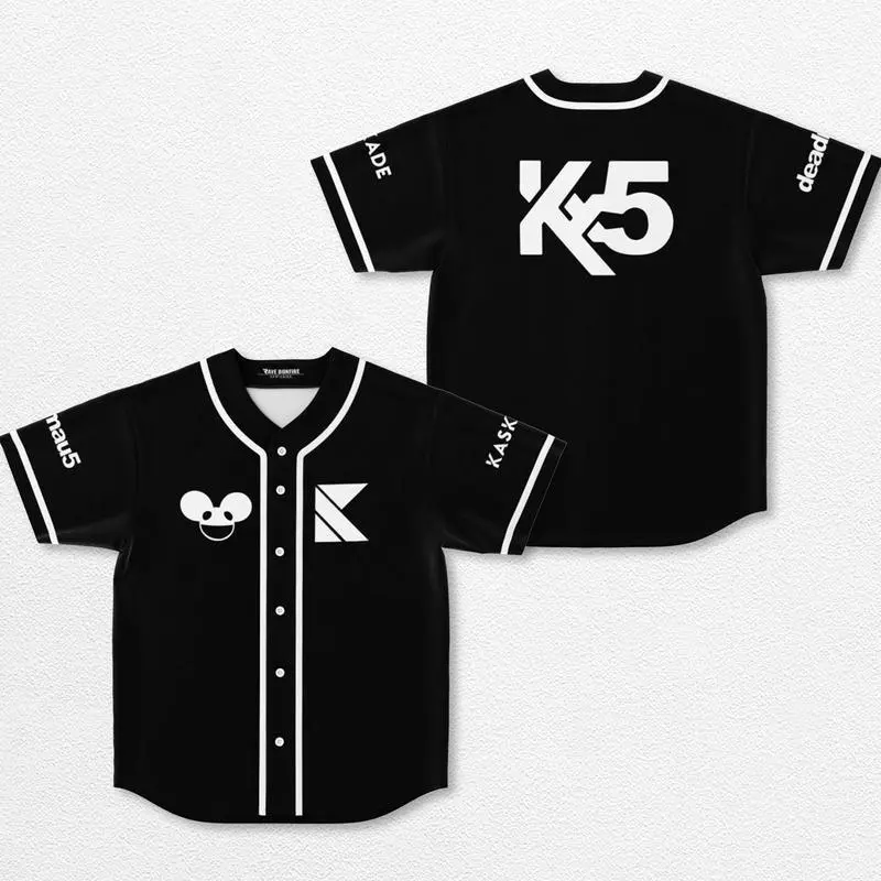 Kaskade and Deadmau5 Baseball Jersey EDM Music Shirt, EDM Festival Family Gift, Unisex Breathable Men's Jersey, 420 Lover Graphic Shirt, Gift For Baseball Fan EDM Electronics Music