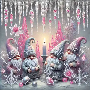 5D DIY Diamond Painting Kit, Ice Crystal Fairy Silver Glitter, Irregular Shape, Wall & Table Decor, 30x30cm, Frameless Art, 1pc, Diamond Art Tools