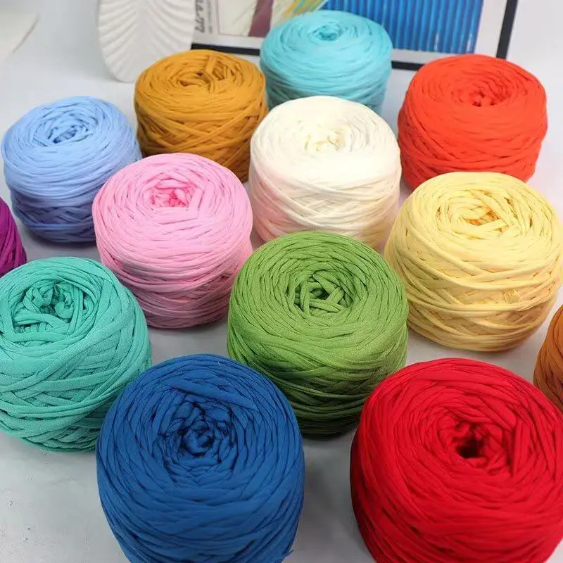 Soft Bright T-Shirt Yarn Roll, 280-300g Large Pack DIY Knitting Supplies, DIY Knitting Thread, Perfect for Handmade Bags, Rugs, Pillows and Home Textiles