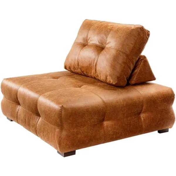 Sevran Bonded Leather Modular Chair, Medium Brown