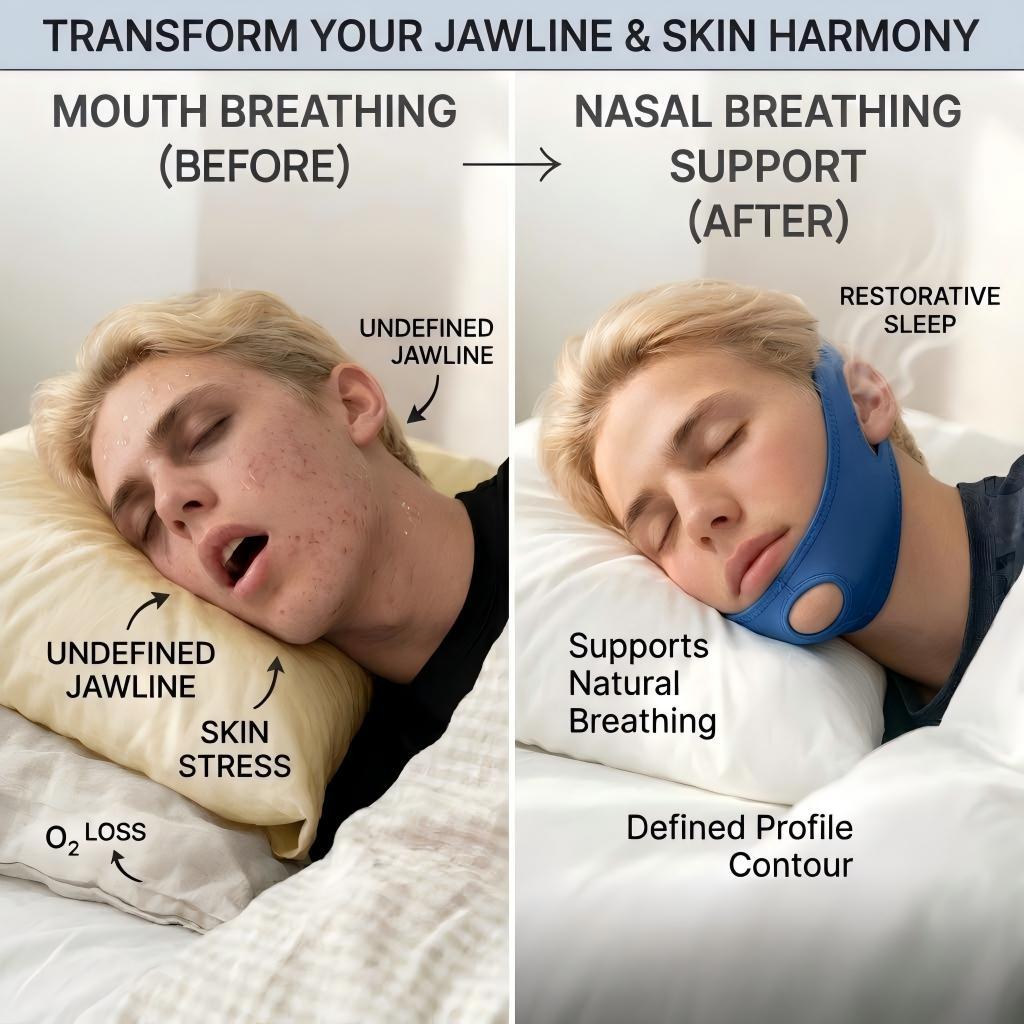 Frontloading Chin-Strap Support Forward-Oriented Jaw Posture While You Sleep